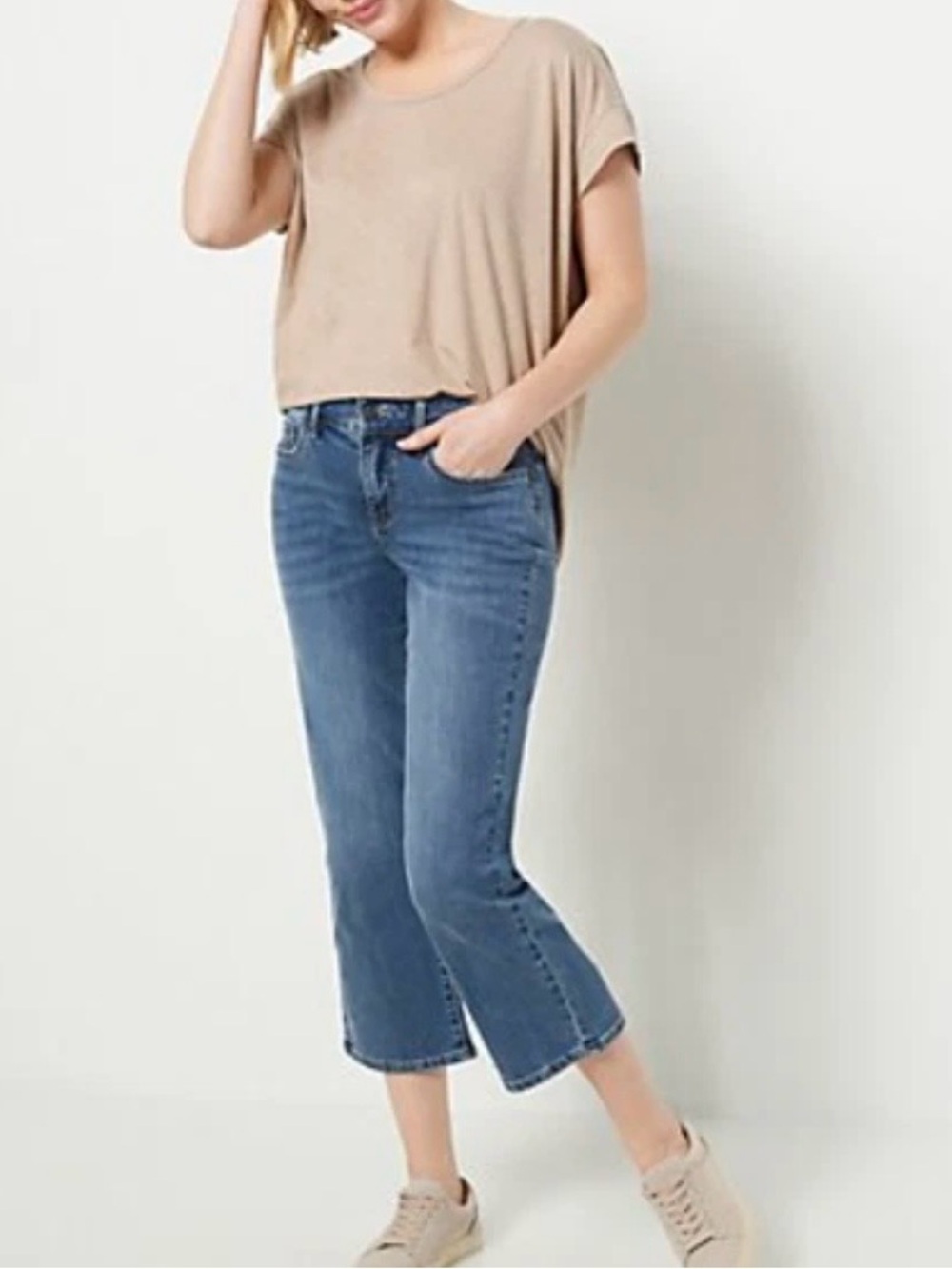 NYDJ Marilyn Straight Crop Cool Embrace Rockie Wash sz 8 Lift Tuck Tech